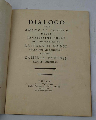 Dialogo fra amore imeneo - dialogo,
